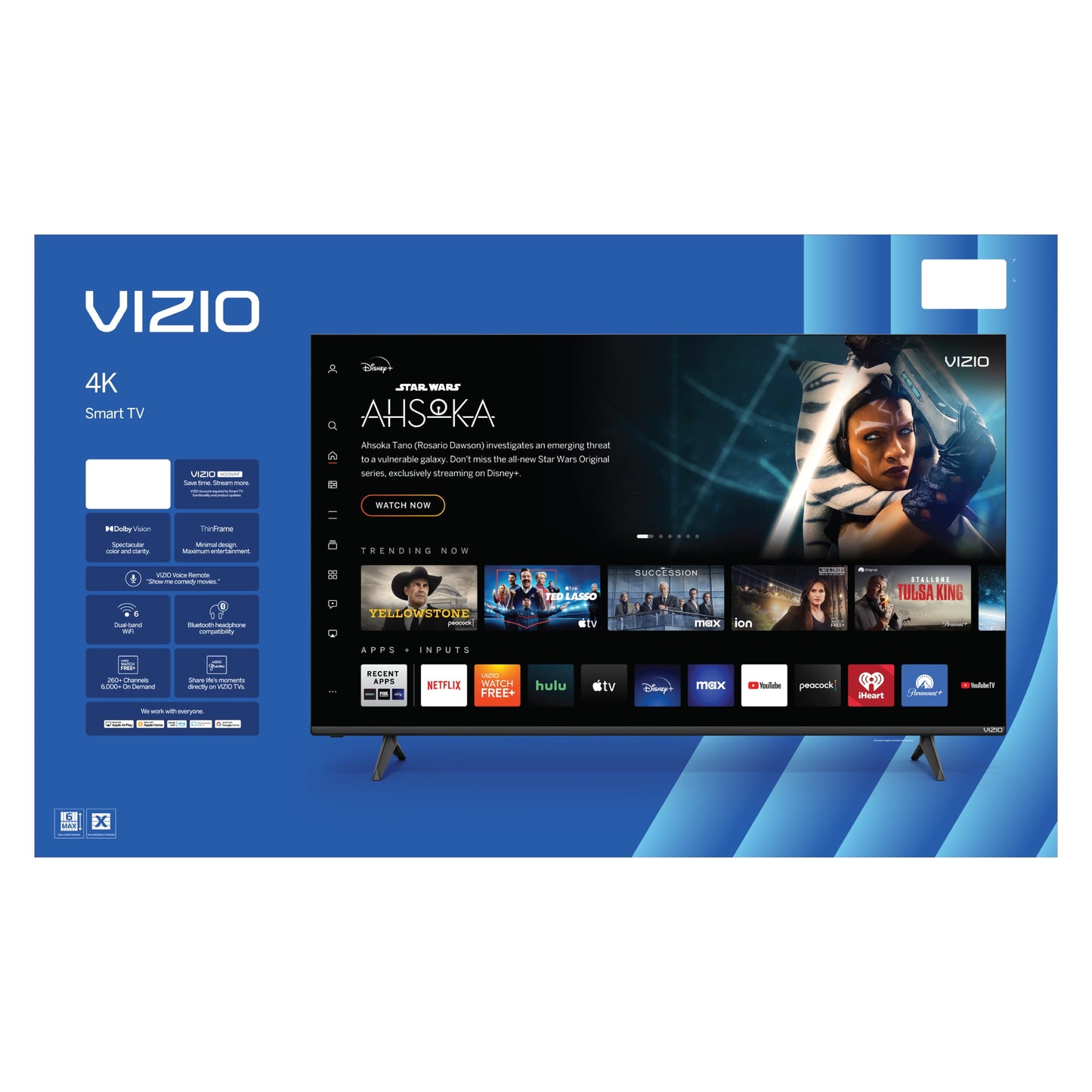 65" Class 4K UHD LED HDR Smart TV (New) V4K65M-0804